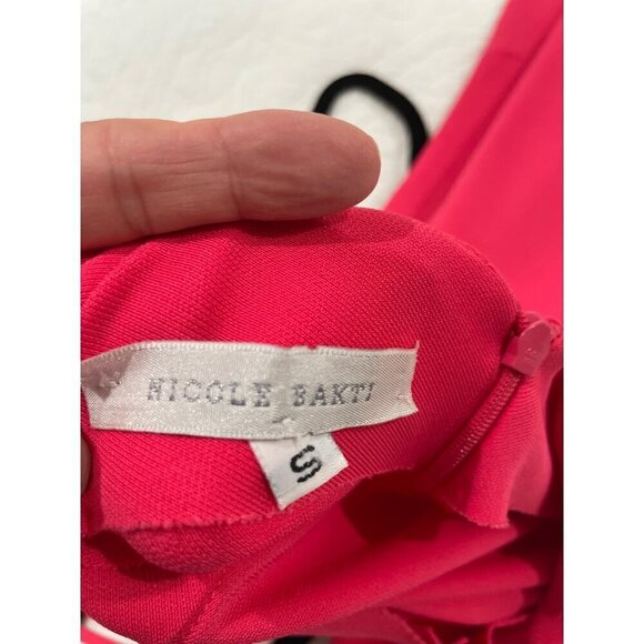 Nicole Bakti Womens Maxi gala maxi Dress halted back gems size small bright pink - Picture 8 of 11